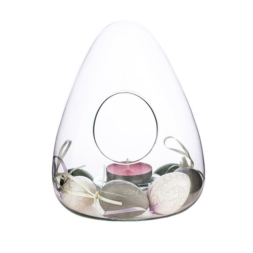 Glas eiform terrarium vase - glas,